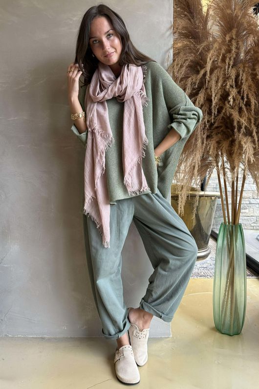 Lagen Seamed Tapered Barrel Pant Khaki /9=